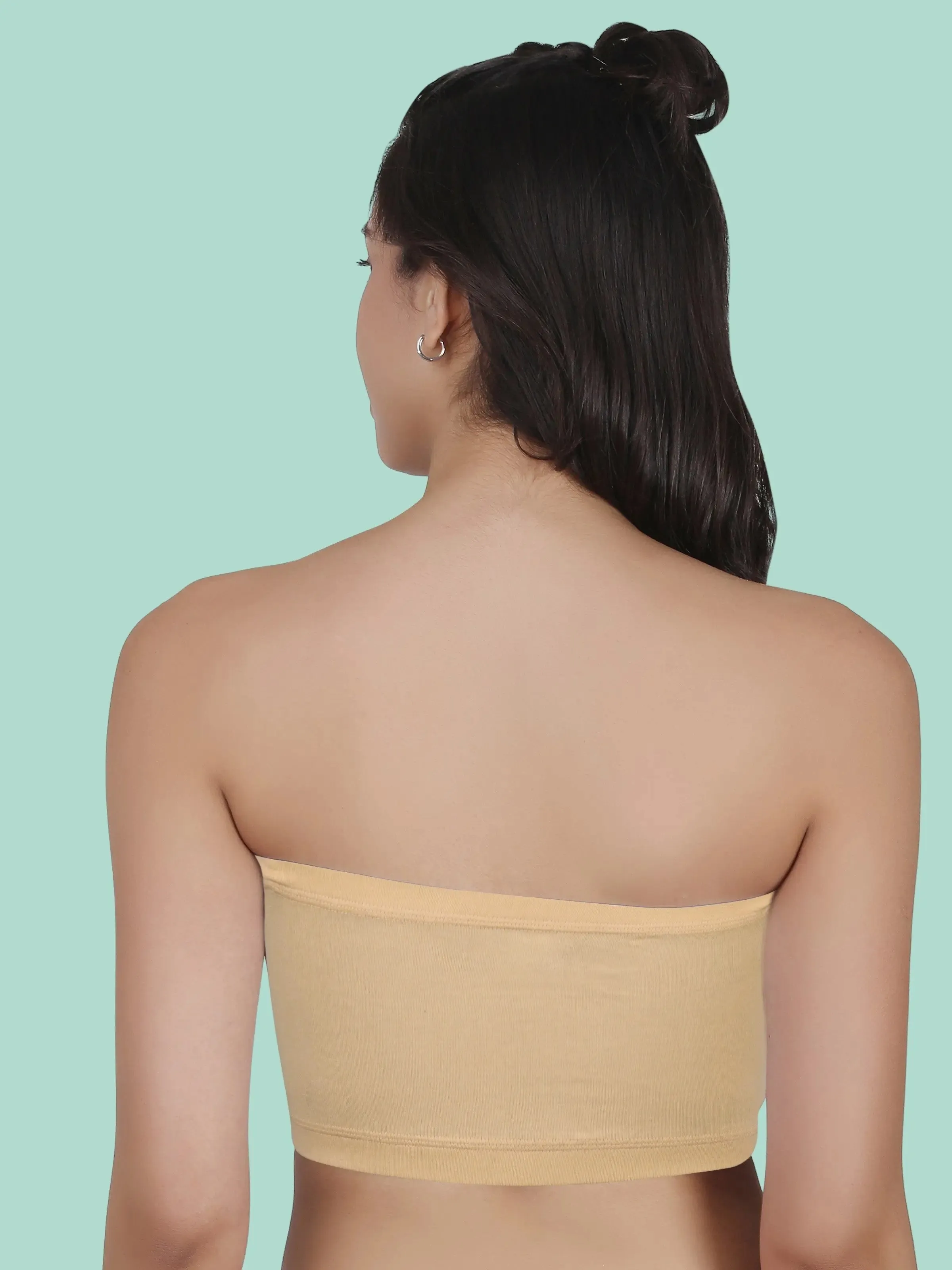 Cotton Strapless Tube Bra For Women| Bandeau Bra With Removable Pads | Skin Tube Top Pack Of 1