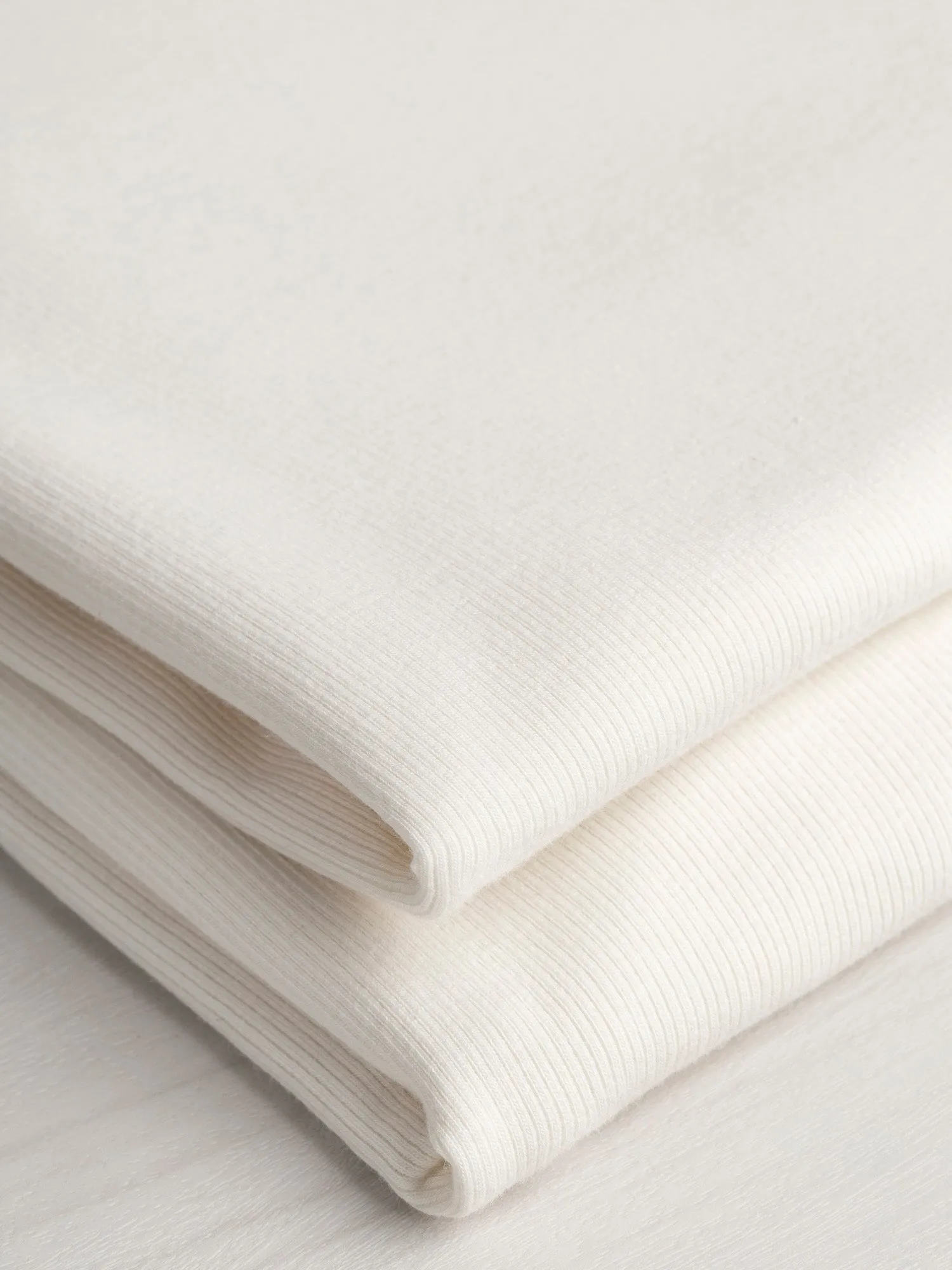 Cotton Tencel Modal Rib Knit - Cream - Swatch