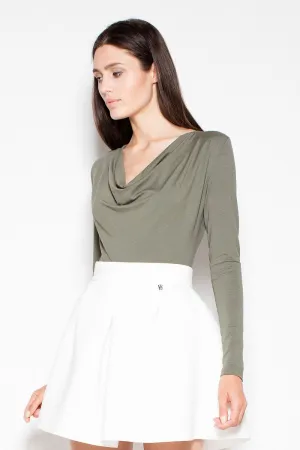 Cowl-Neck Long Sleeve Bodysuit