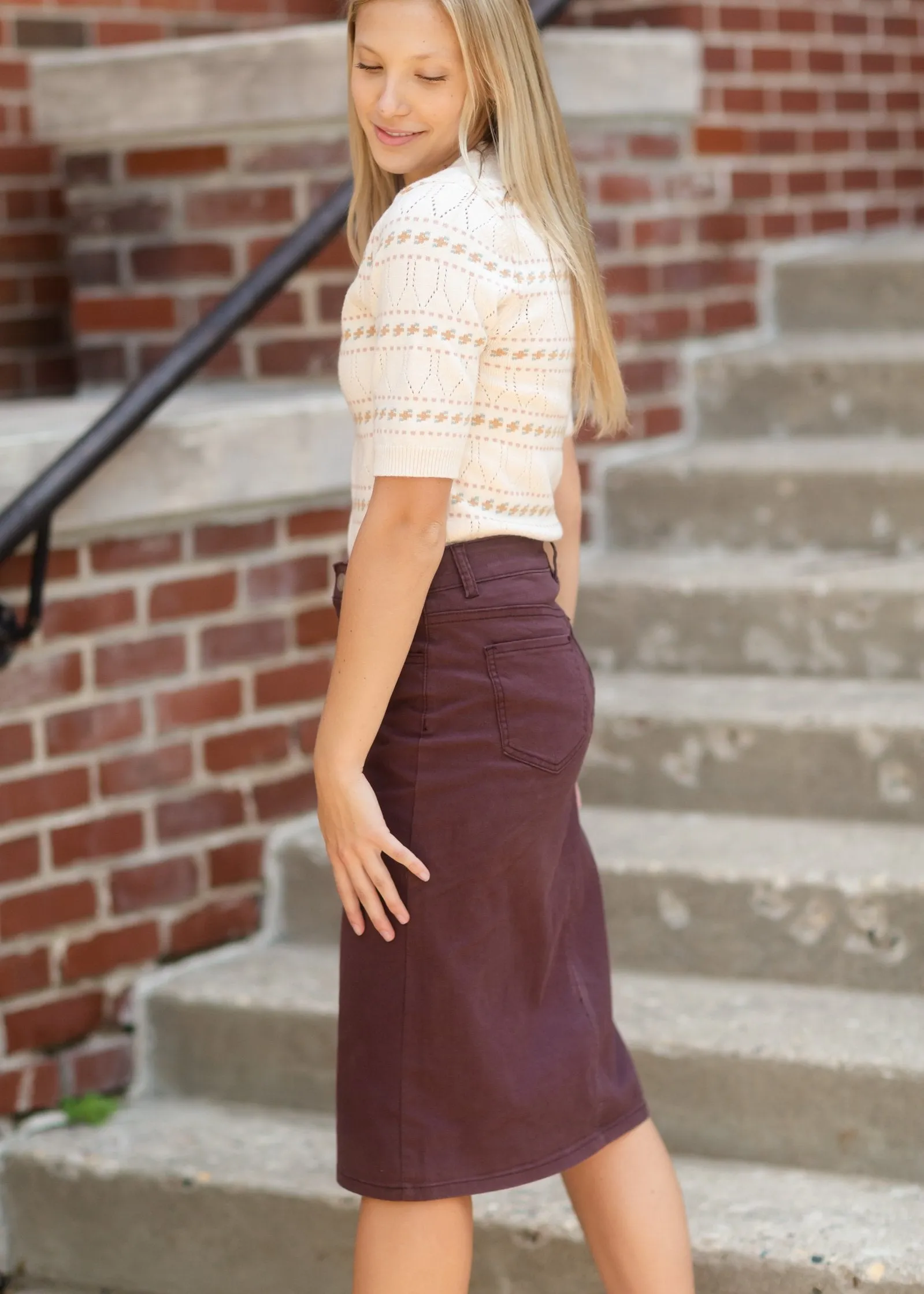 Cream Textured Short Sleeve Sweater - FINAL SALE
