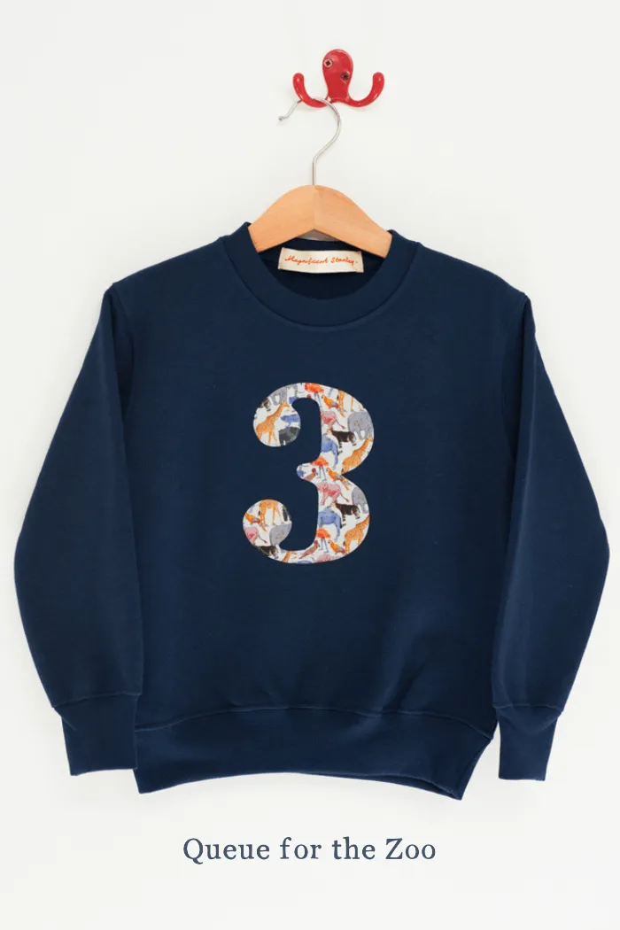 Create Your Own Personalised or Age Navy Sweatshirt