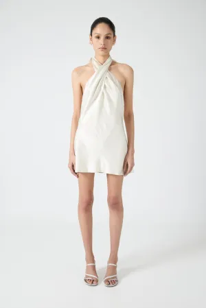 CRUSH WRAP NECK MINI | CREAM