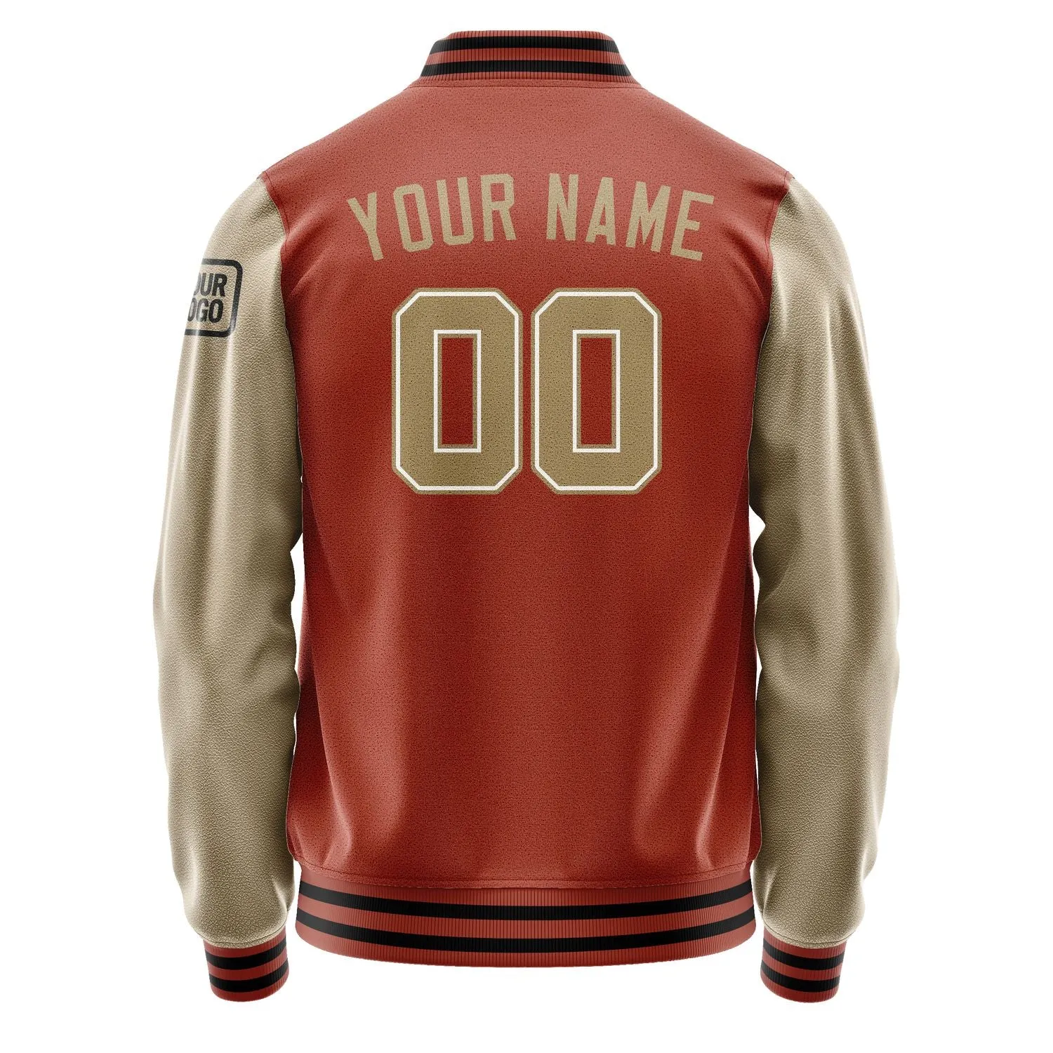 Custom Coral Red Light Khaki Jacket