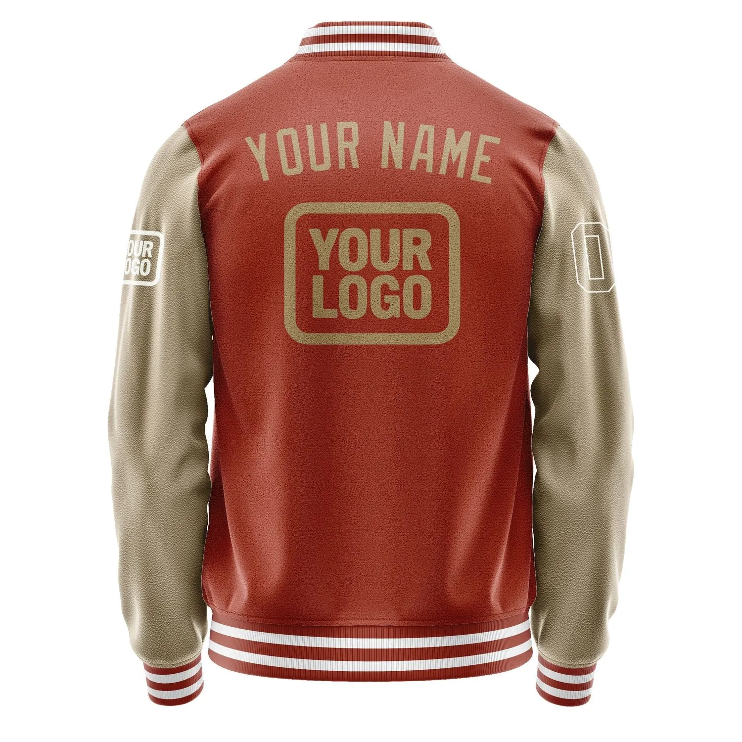 Custom Coral Red Light Khaki Jacket