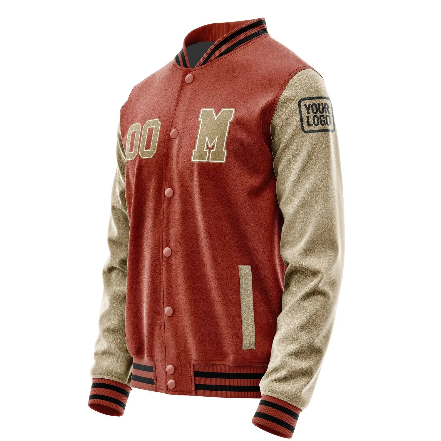 Custom Coral Red Light Khaki Jacket