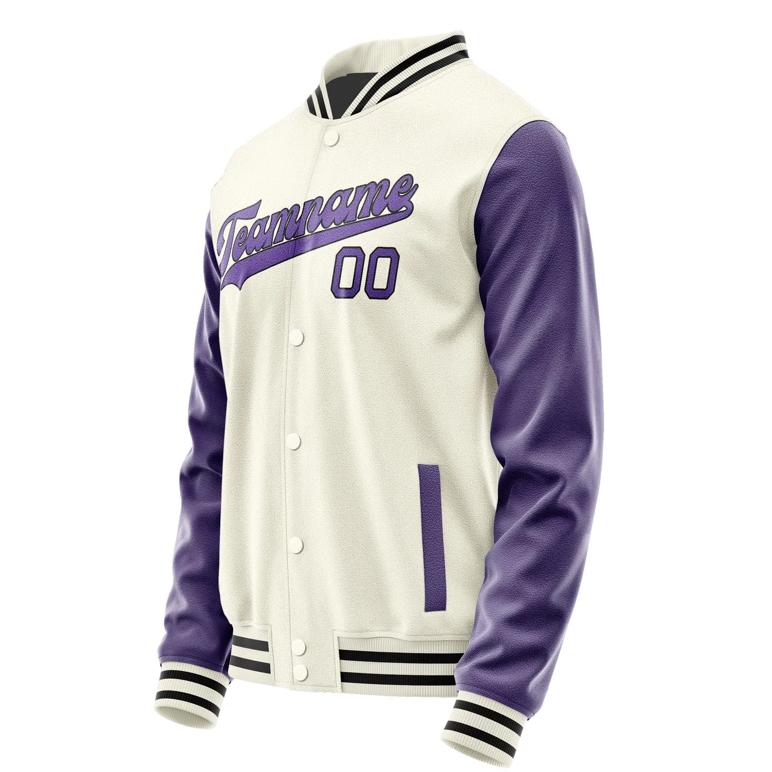 Custom Cream Light Purple Jacket