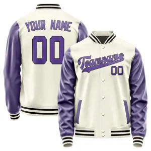 Custom Cream Light Purple Jacket