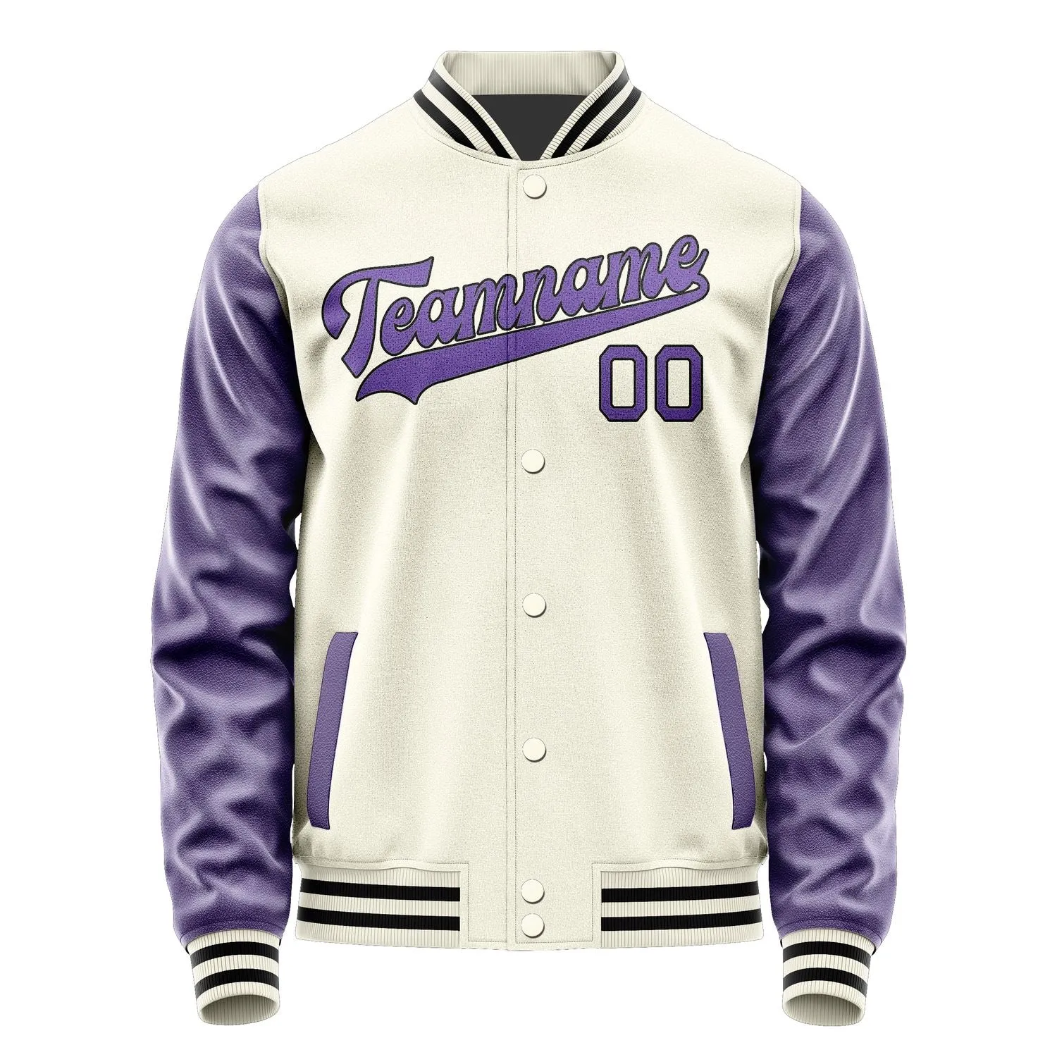 Custom Cream Light Purple Jacket