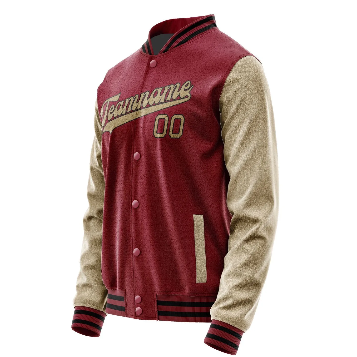 Custom Crimson Red Light Khaki Jacket