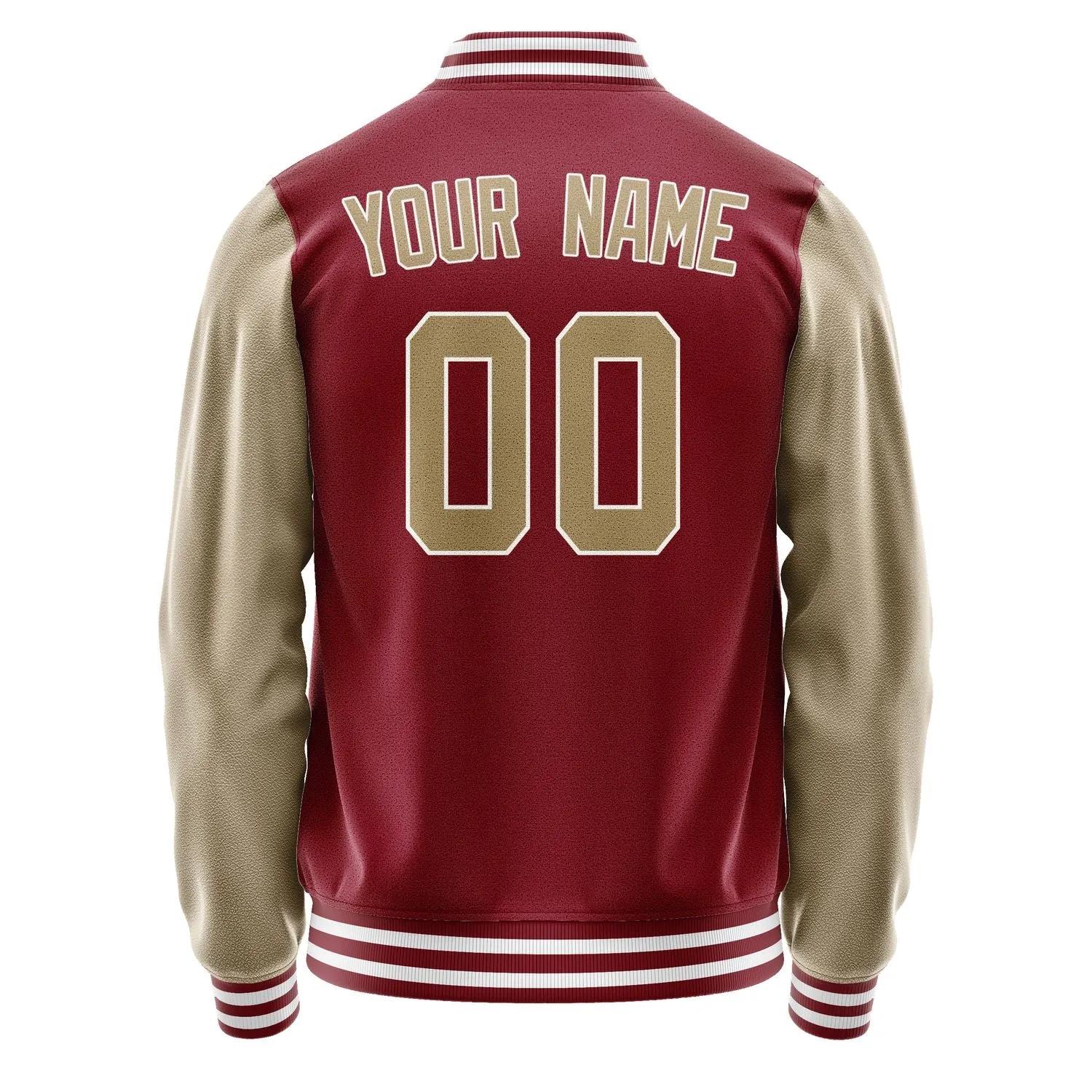 Custom Crimson Red Light Khaki Jacket