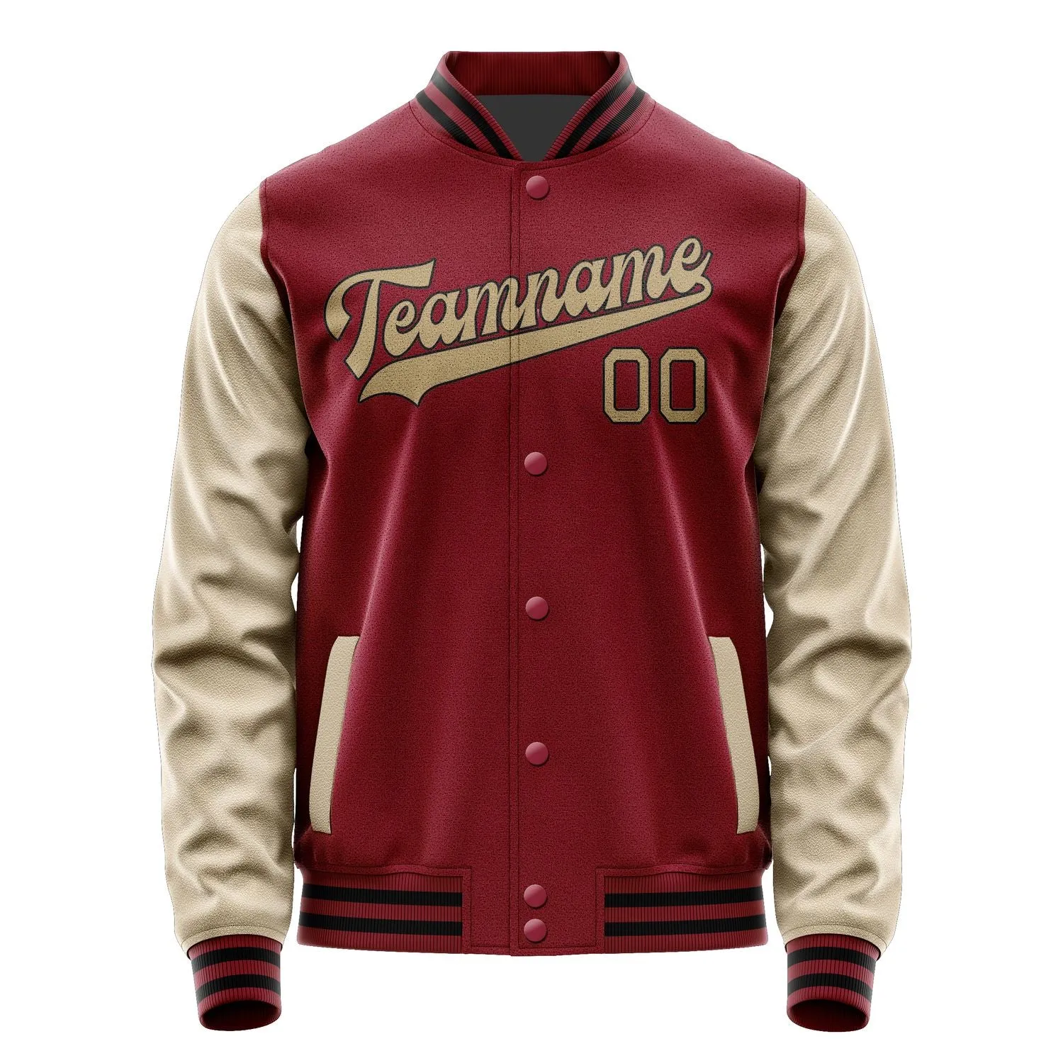 Custom Crimson Red Light Khaki Jacket