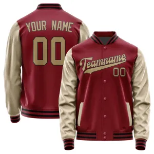 Custom Crimson Red Light Khaki Jacket