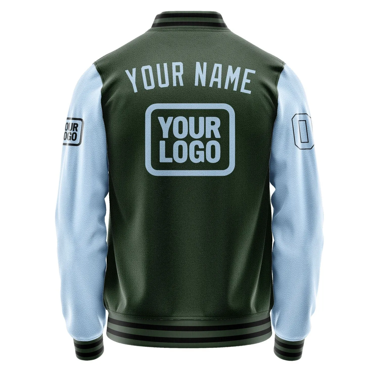 Custom Dark Green Light Blue Jacket