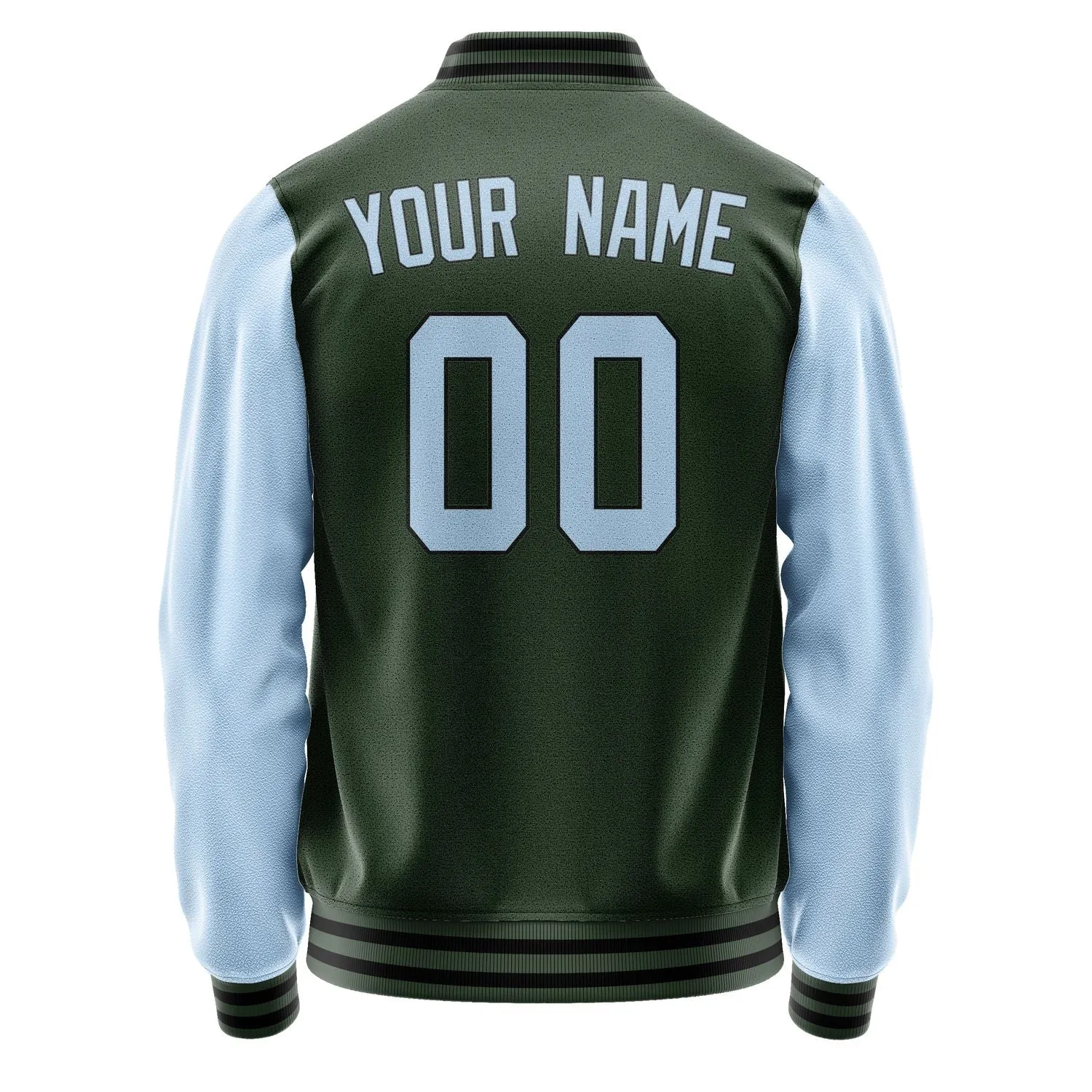 Custom Dark Green Light Blue Jacket
