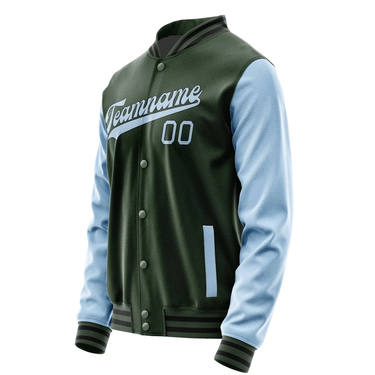 Custom Dark Green Light Blue Jacket