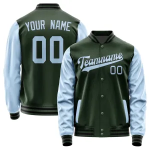 Custom Dark Green Light Blue Jacket