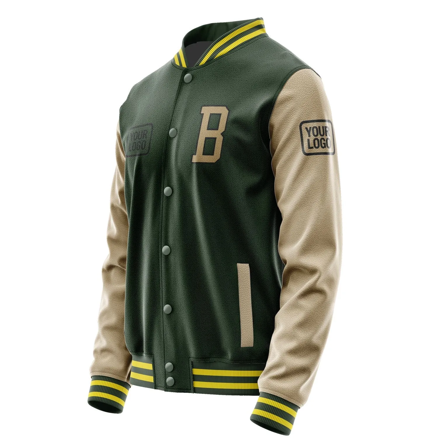 Custom Dark Green Light Khaki Jacket