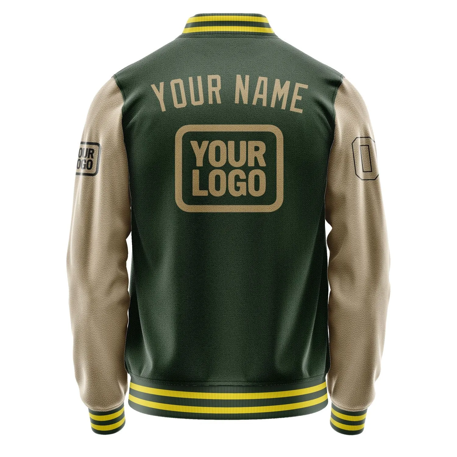Custom Dark Green Light Khaki Jacket