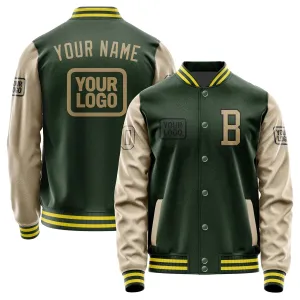 Custom Dark Green Light Khaki Jacket
