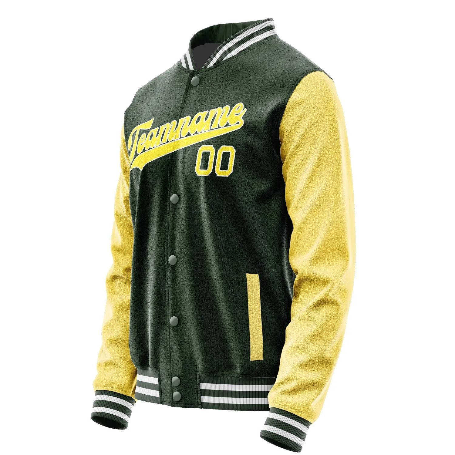 Custom Dark Green Light Yellow Jacket