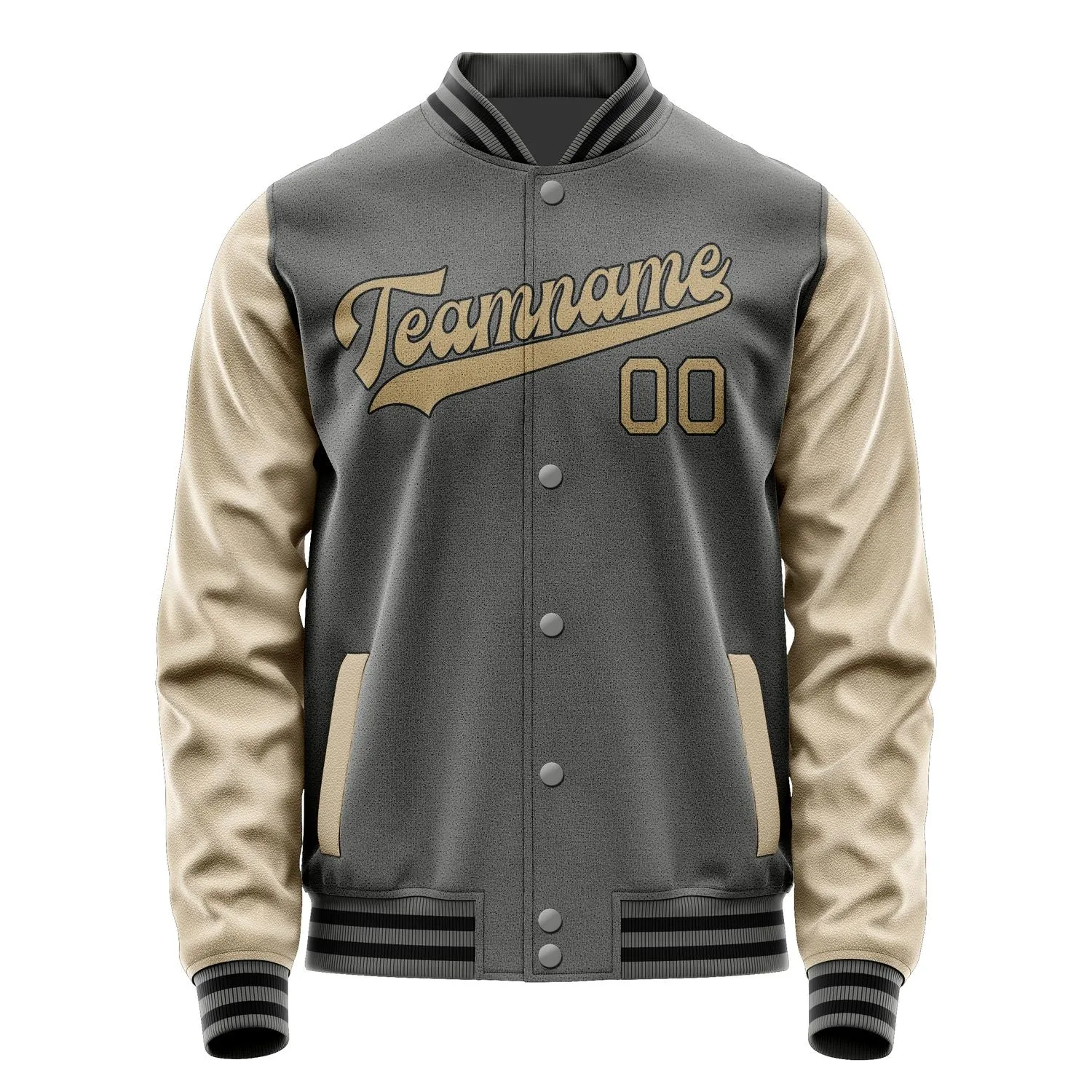 Custom Dark Grey Light Khaki Jacket
