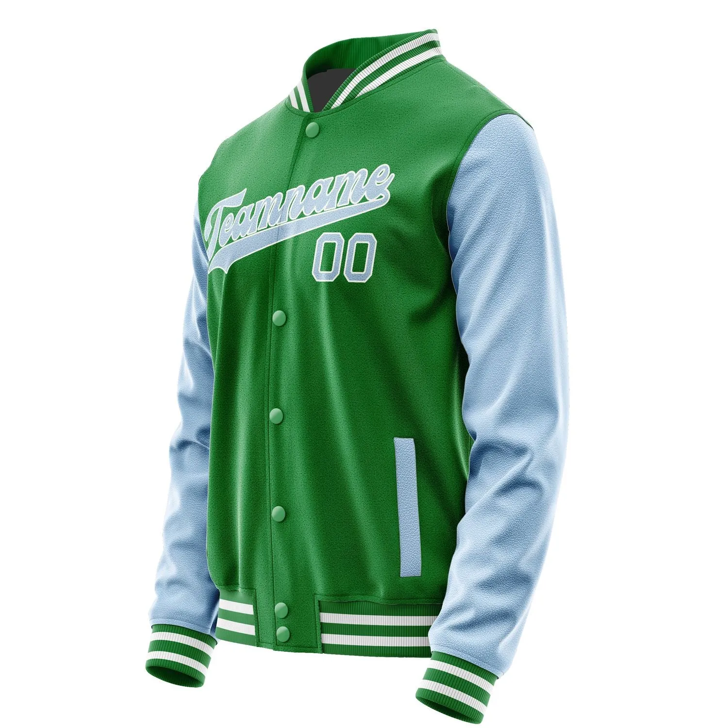 Custom Emerald Green Light Blue Jacket