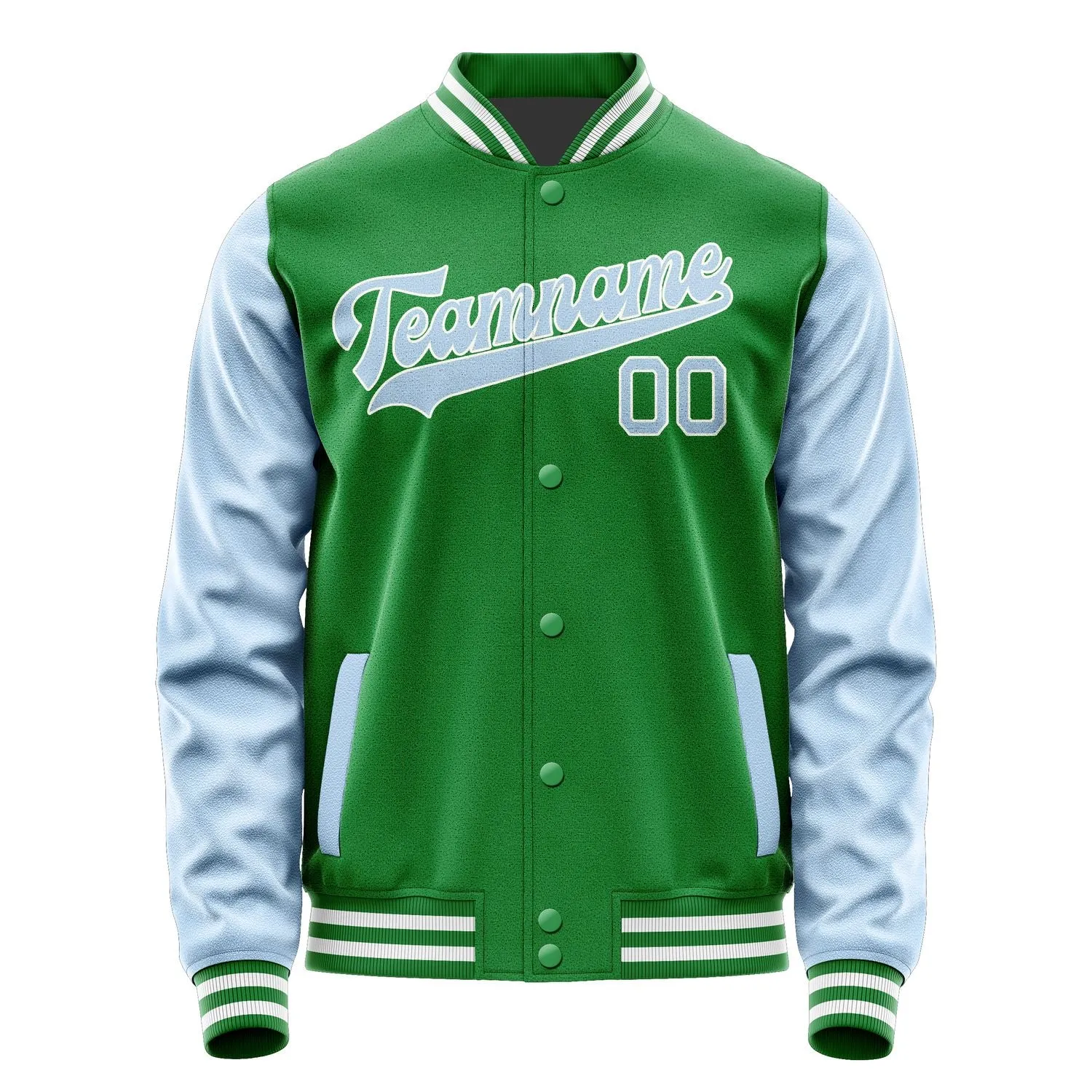 Custom Emerald Green Light Blue Jacket