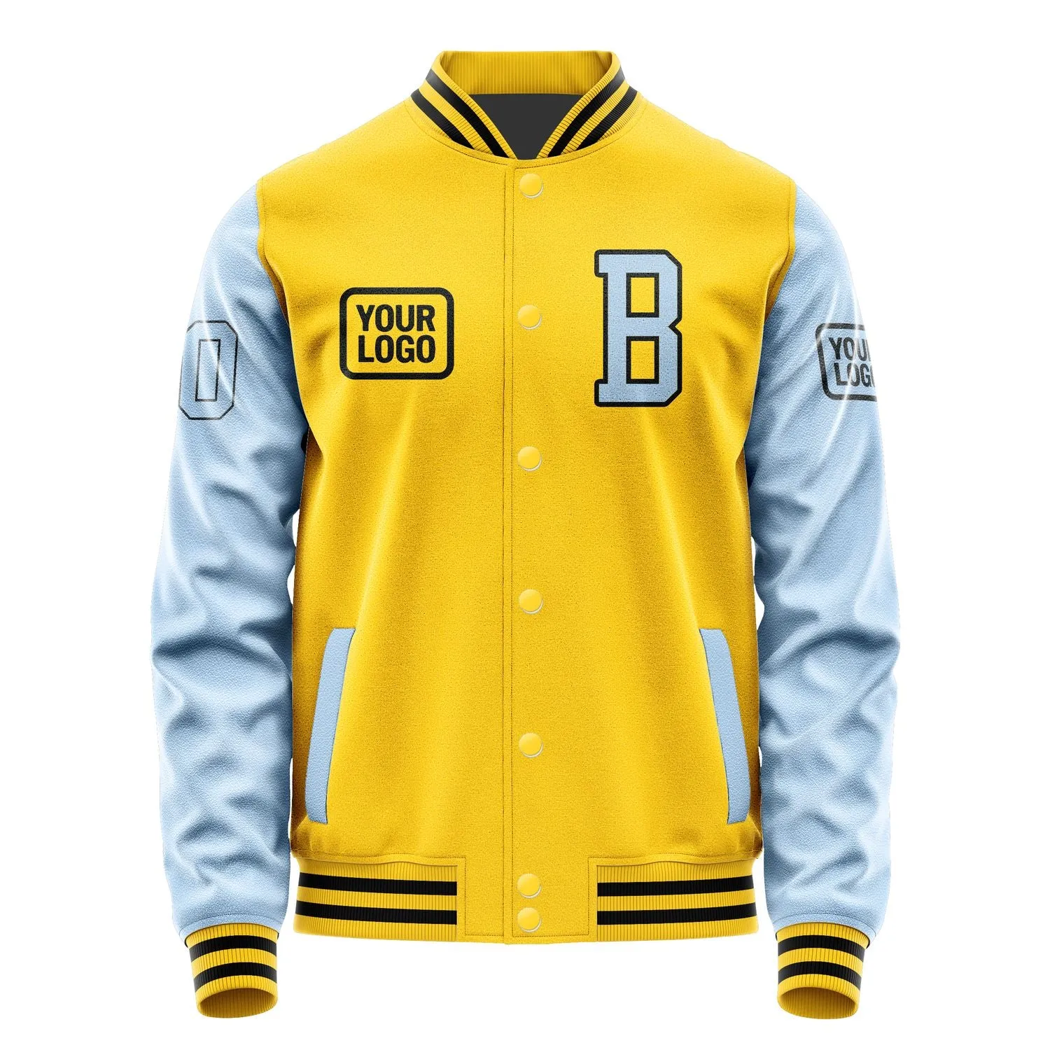Custom Gold Light Blue Jacket