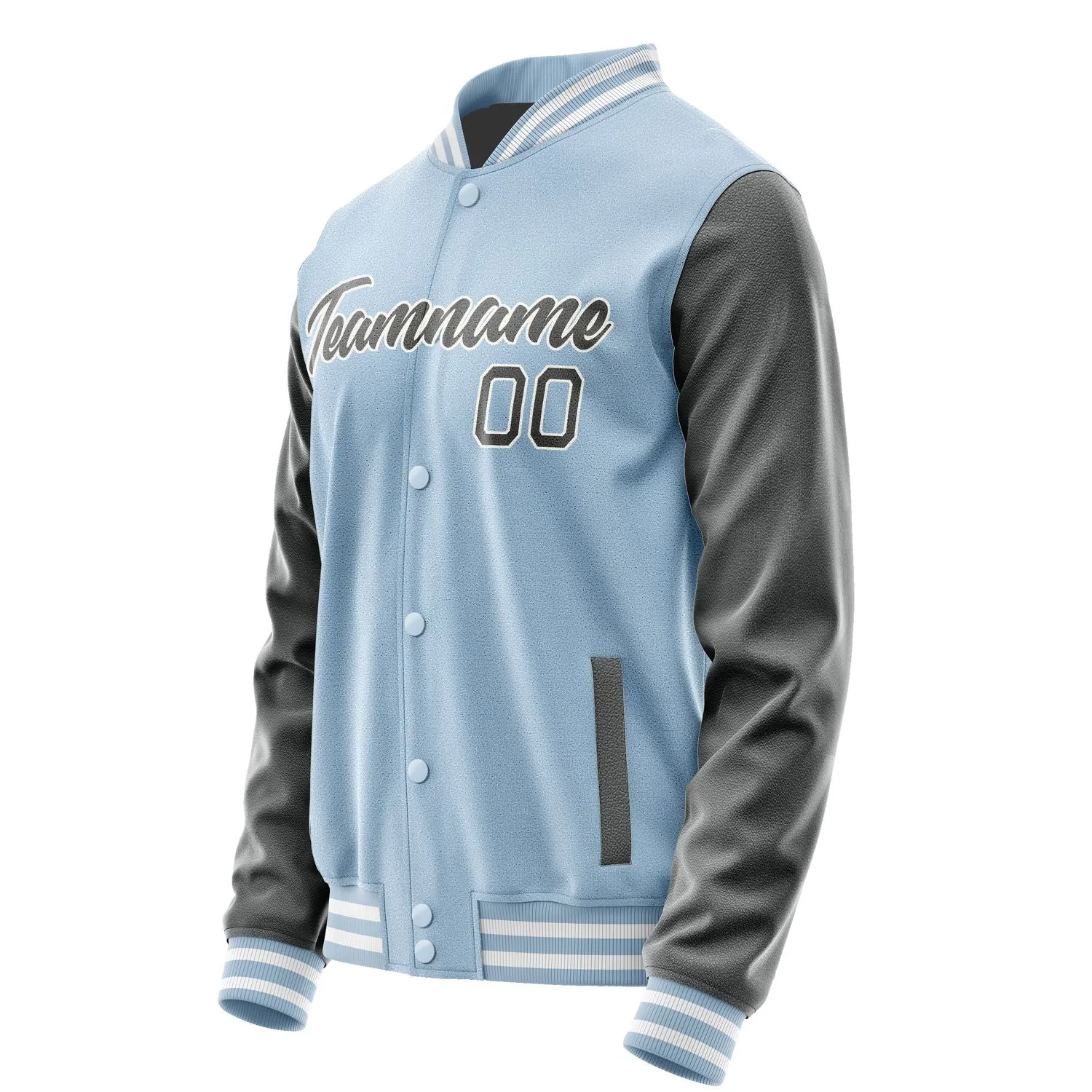 Custom Light Blue Dark Grey Jacket
