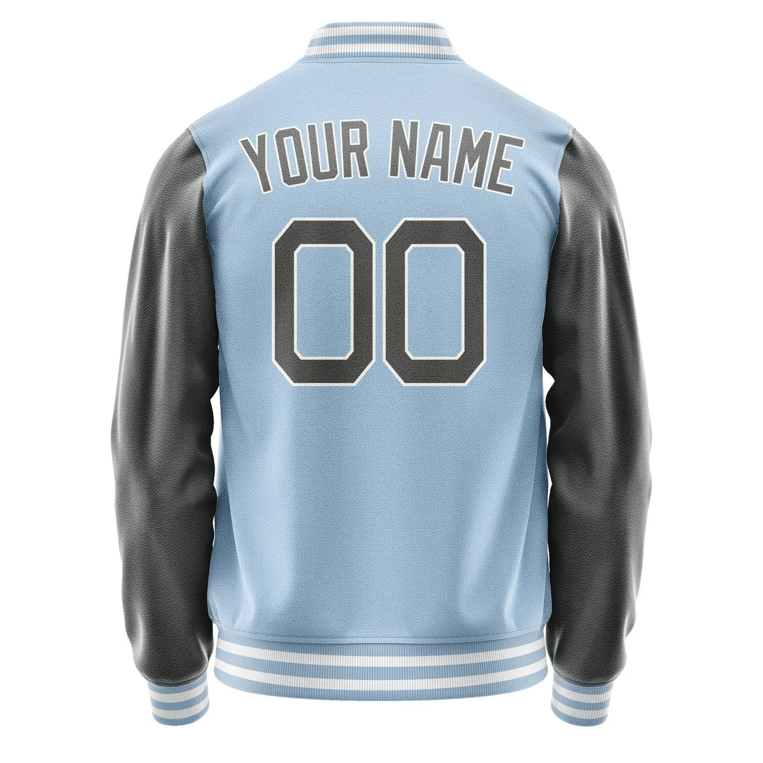 Custom Light Blue Dark Grey Jacket