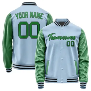 Custom Light Blue Emerald Green Jacket
