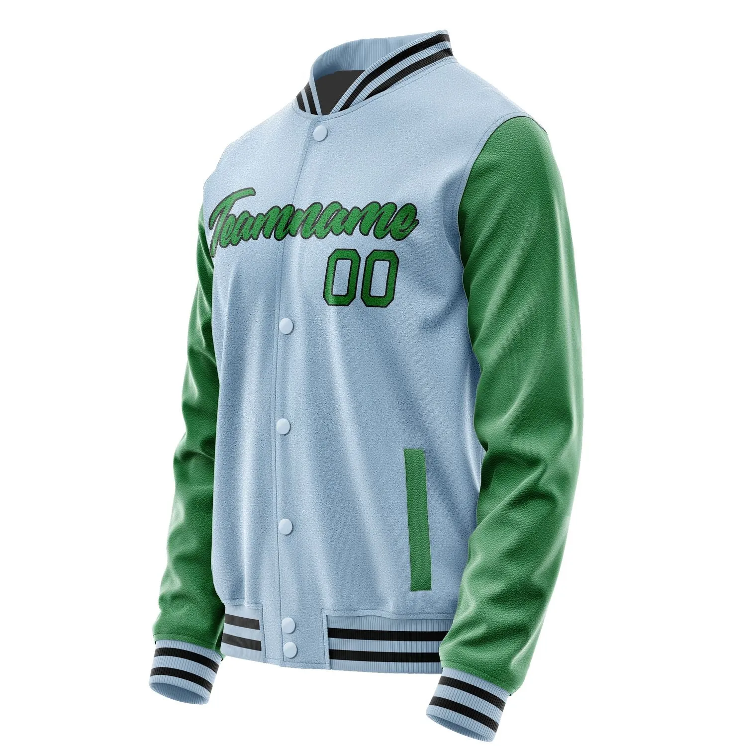 Custom Light Blue Emerald Green Jacket