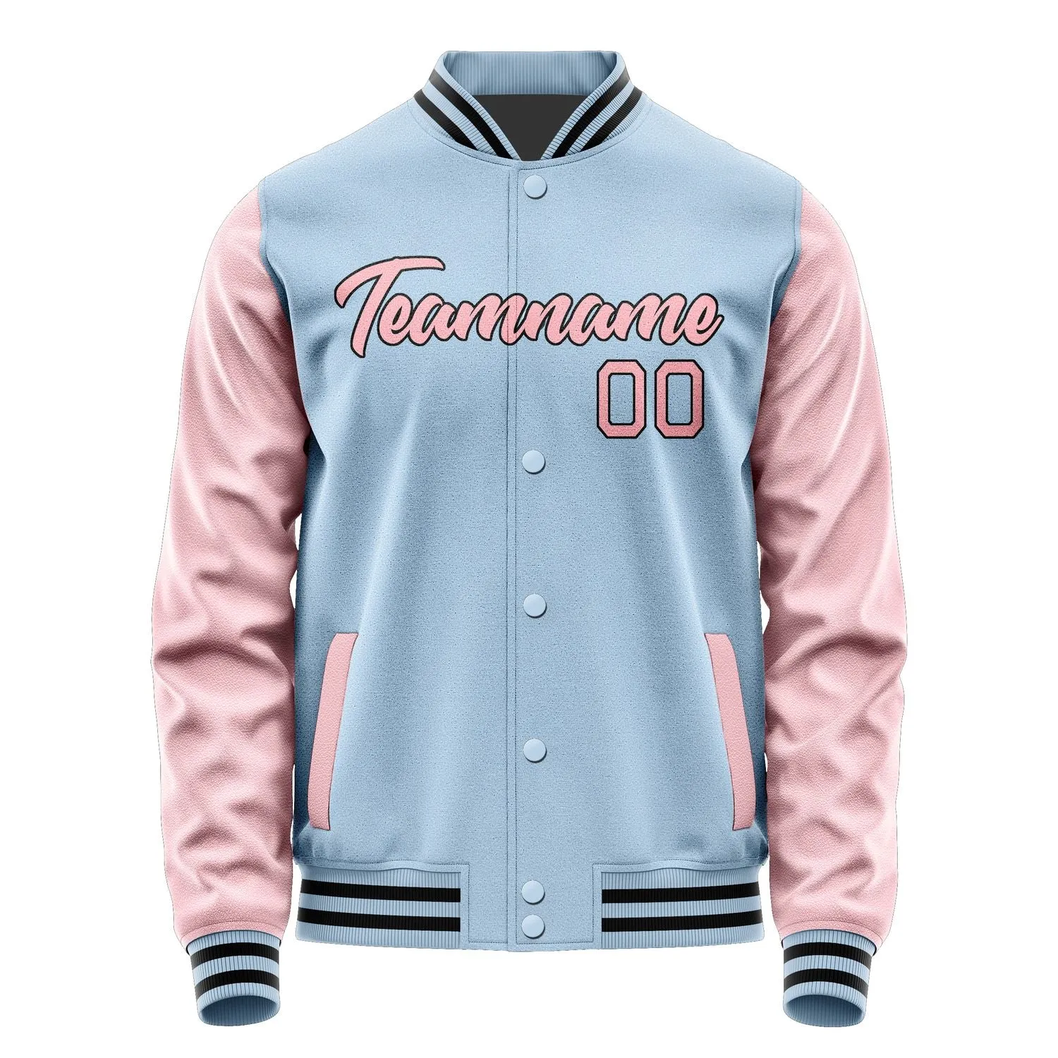 Custom Light Blue Light Pink Jacket