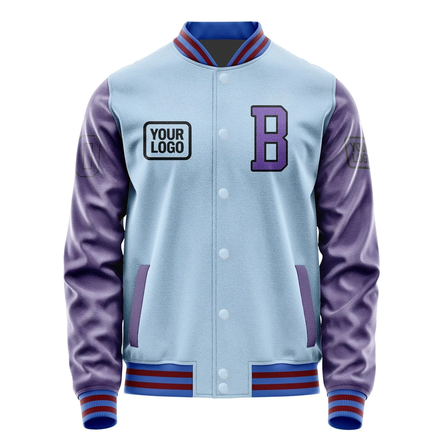 Custom Light Blue Light Purple Jacket