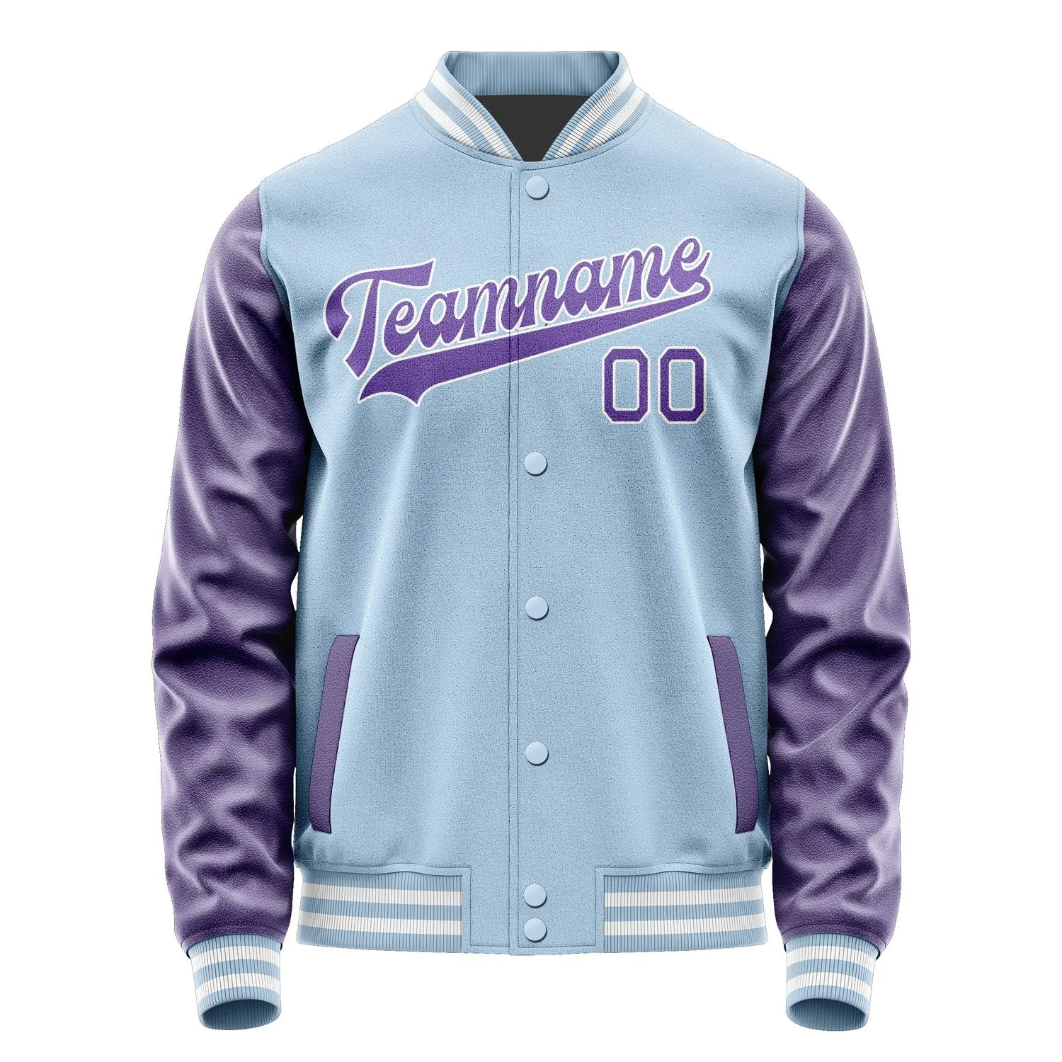 Custom Light Blue Light Purple Jacket