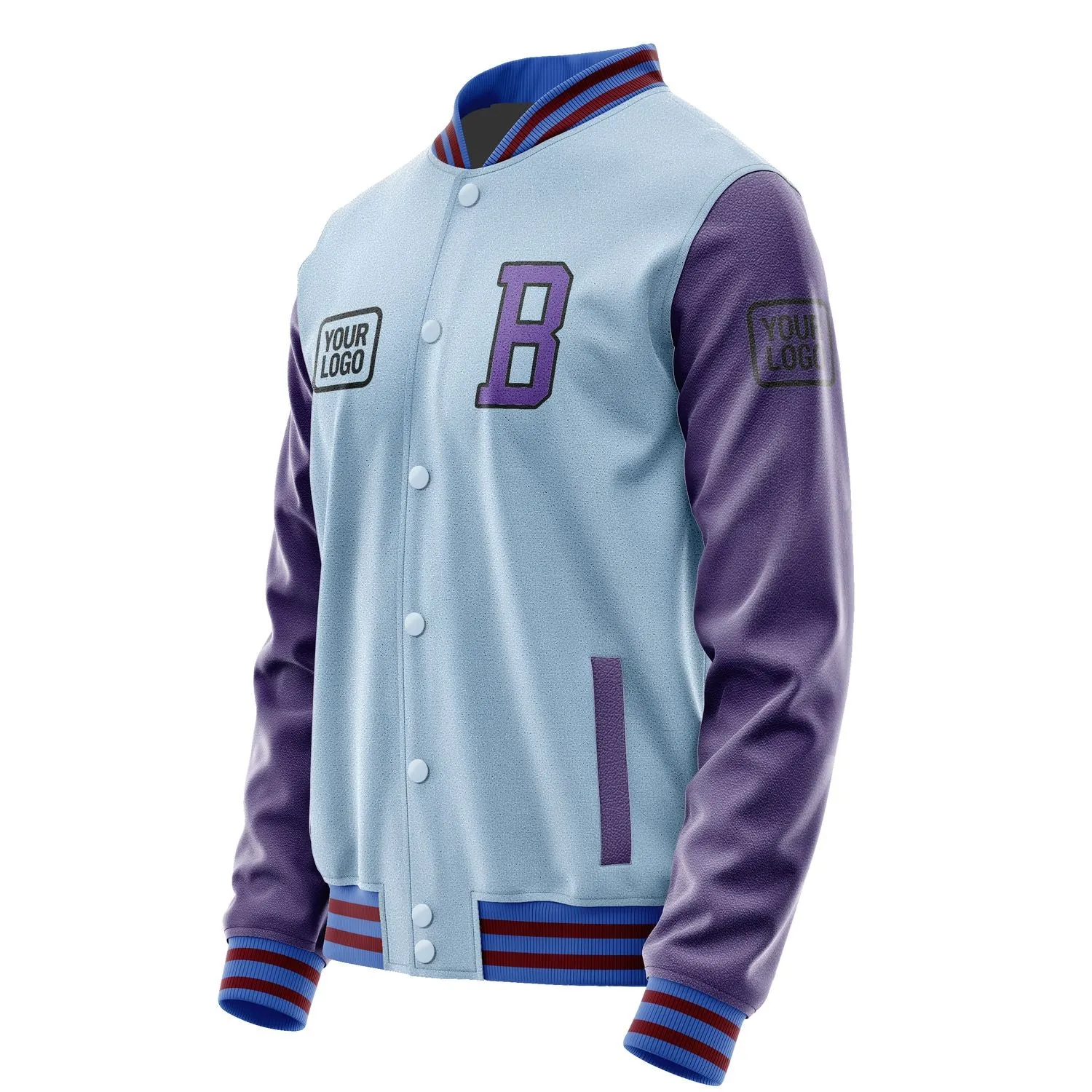 Custom Light Blue Light Purple Jacket