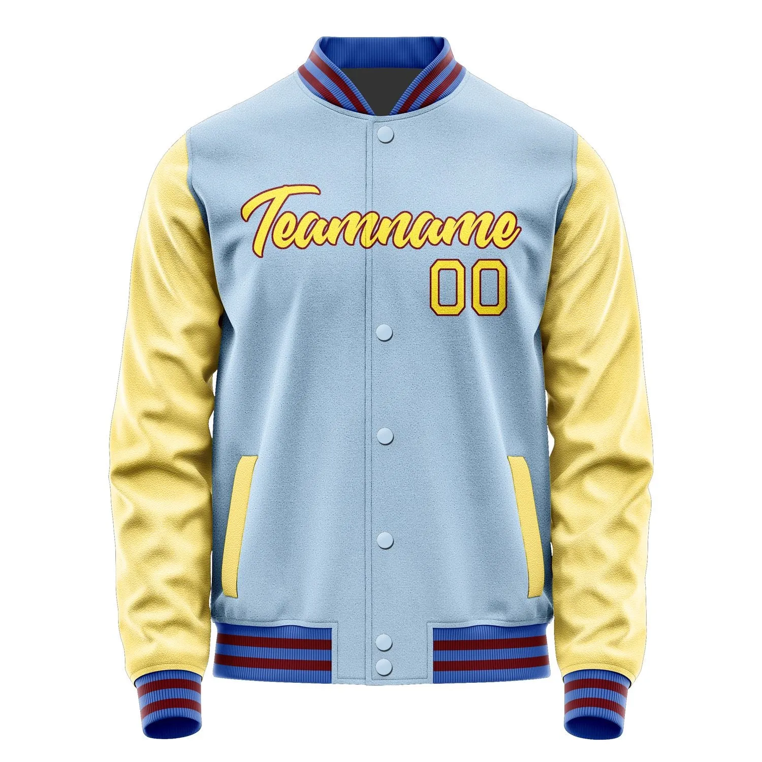 Custom Light Blue Light Yellow Jacket