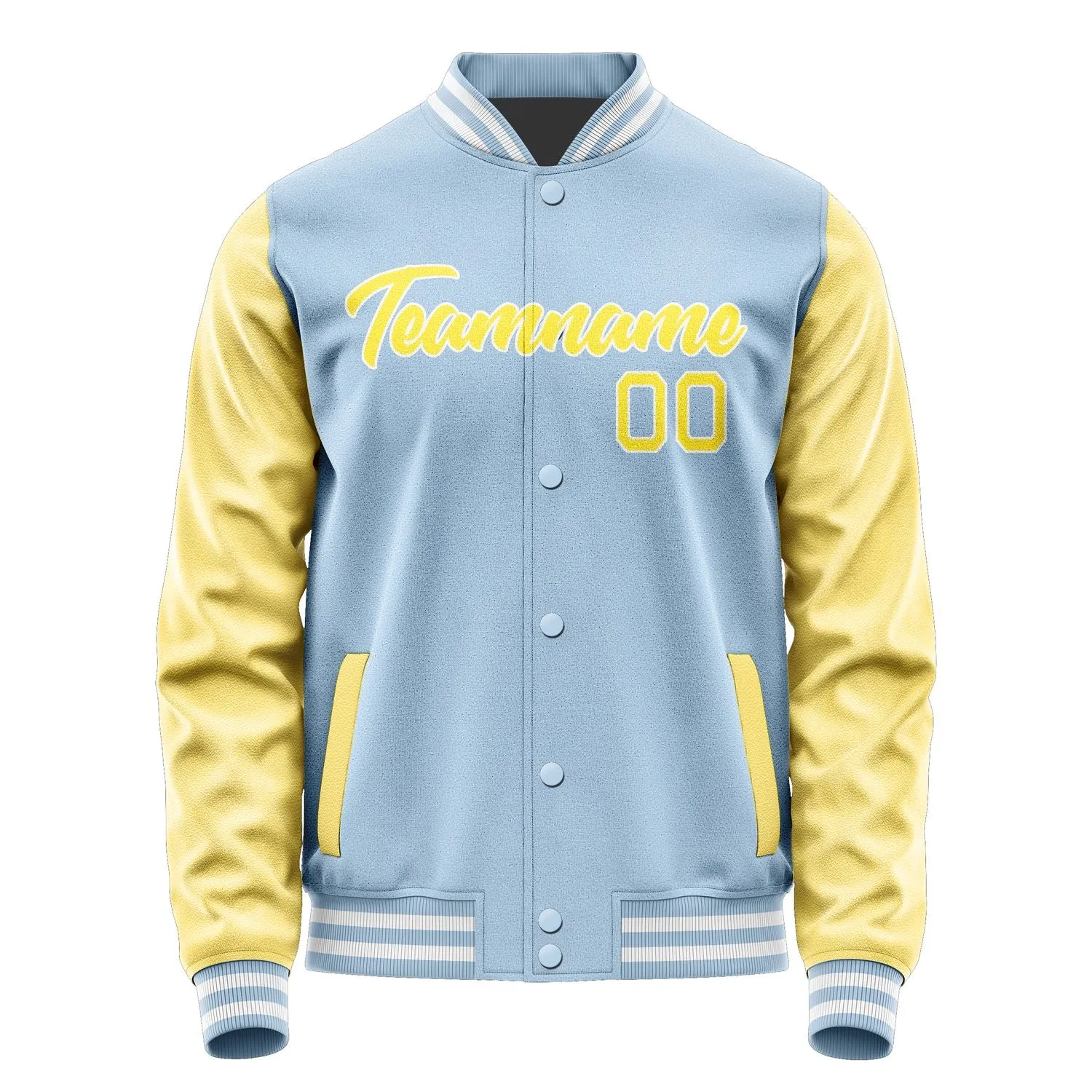 Custom Light Blue Light Yellow Jacket