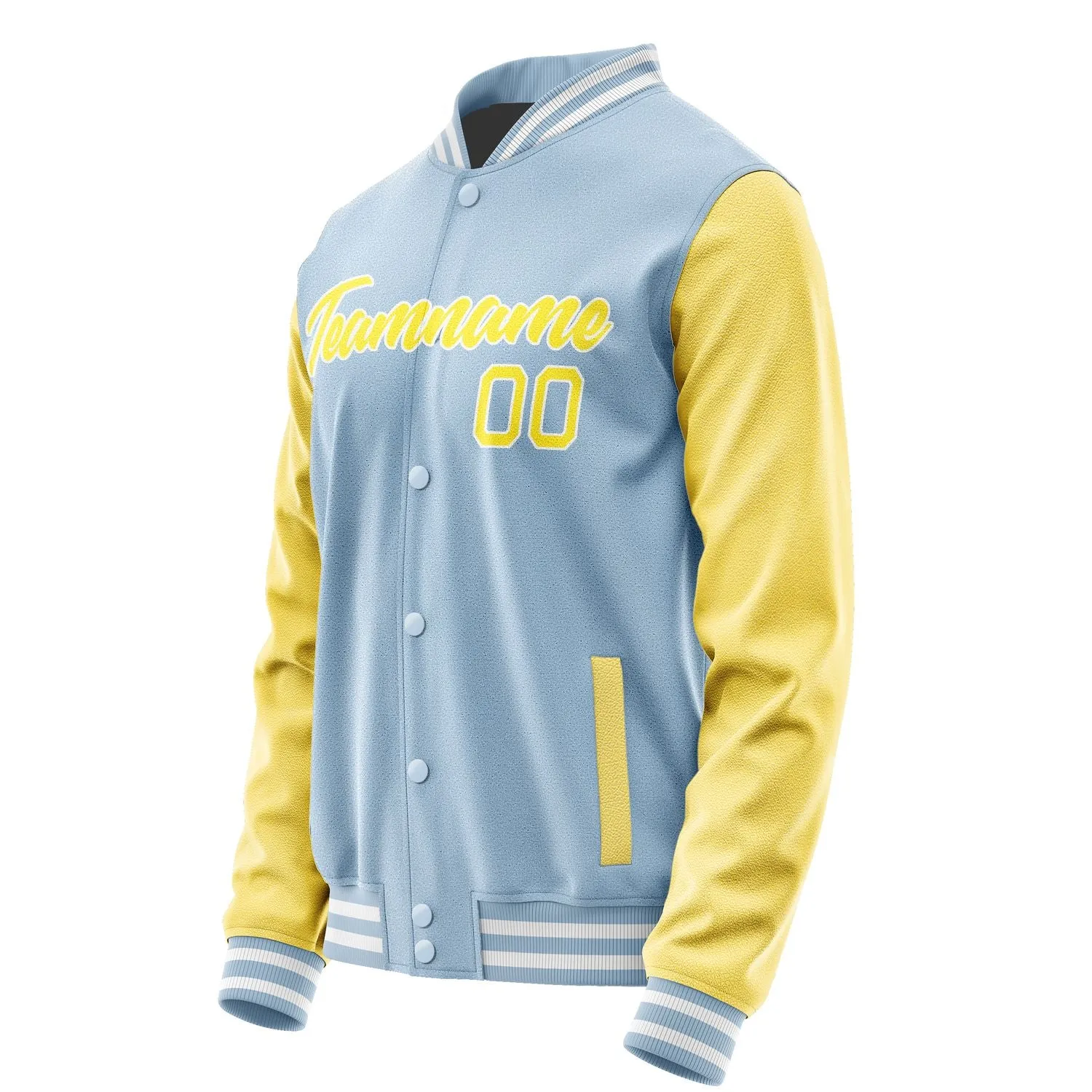 Custom Light Blue Light Yellow Jacket