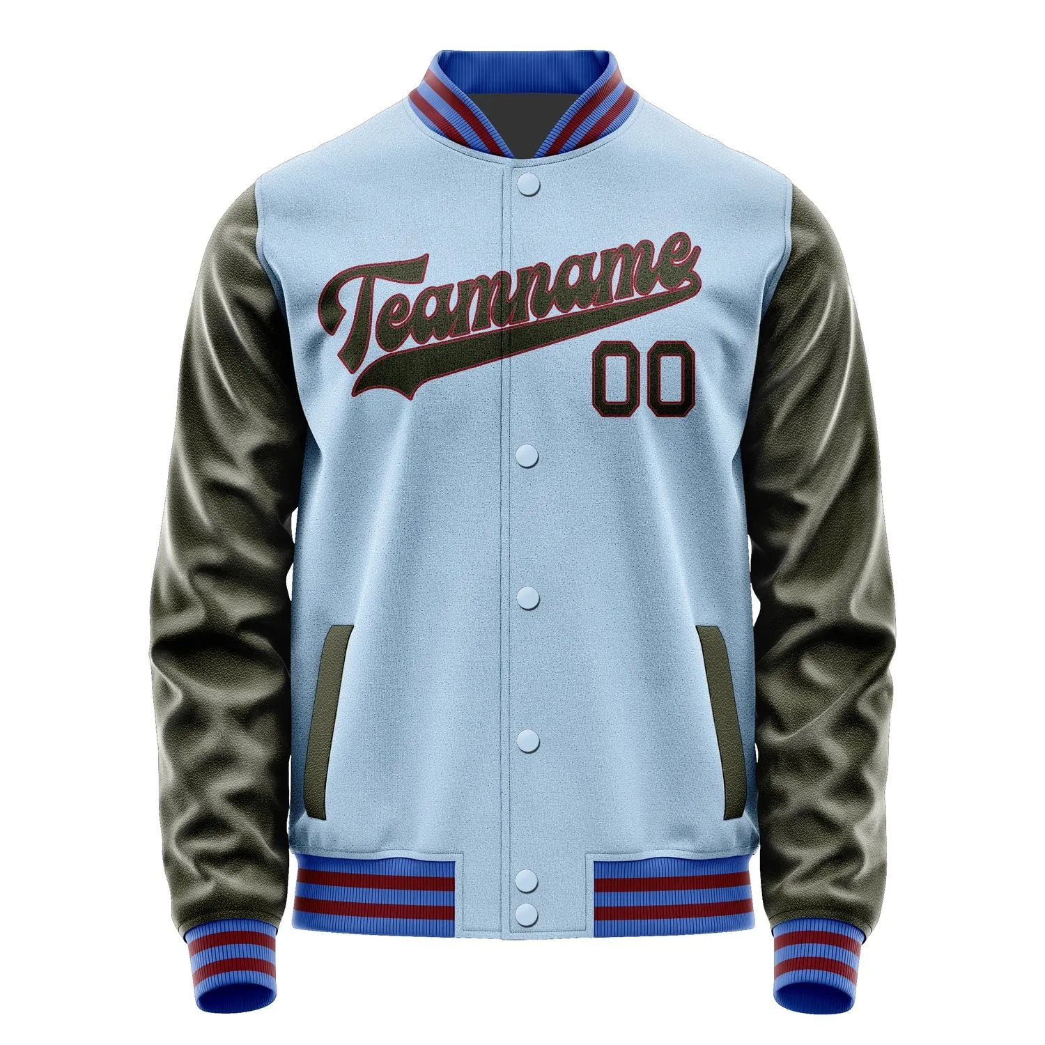 Custom Light Blue Olive Jacket
