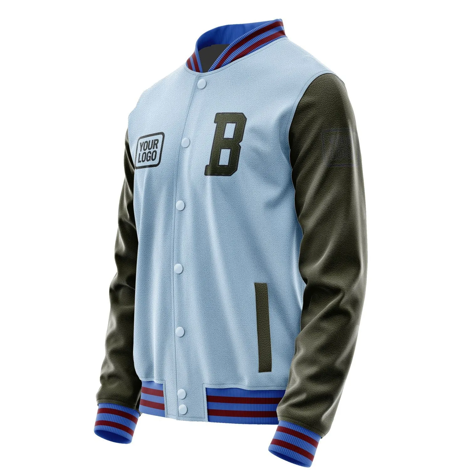Custom Light Blue Olive Jacket