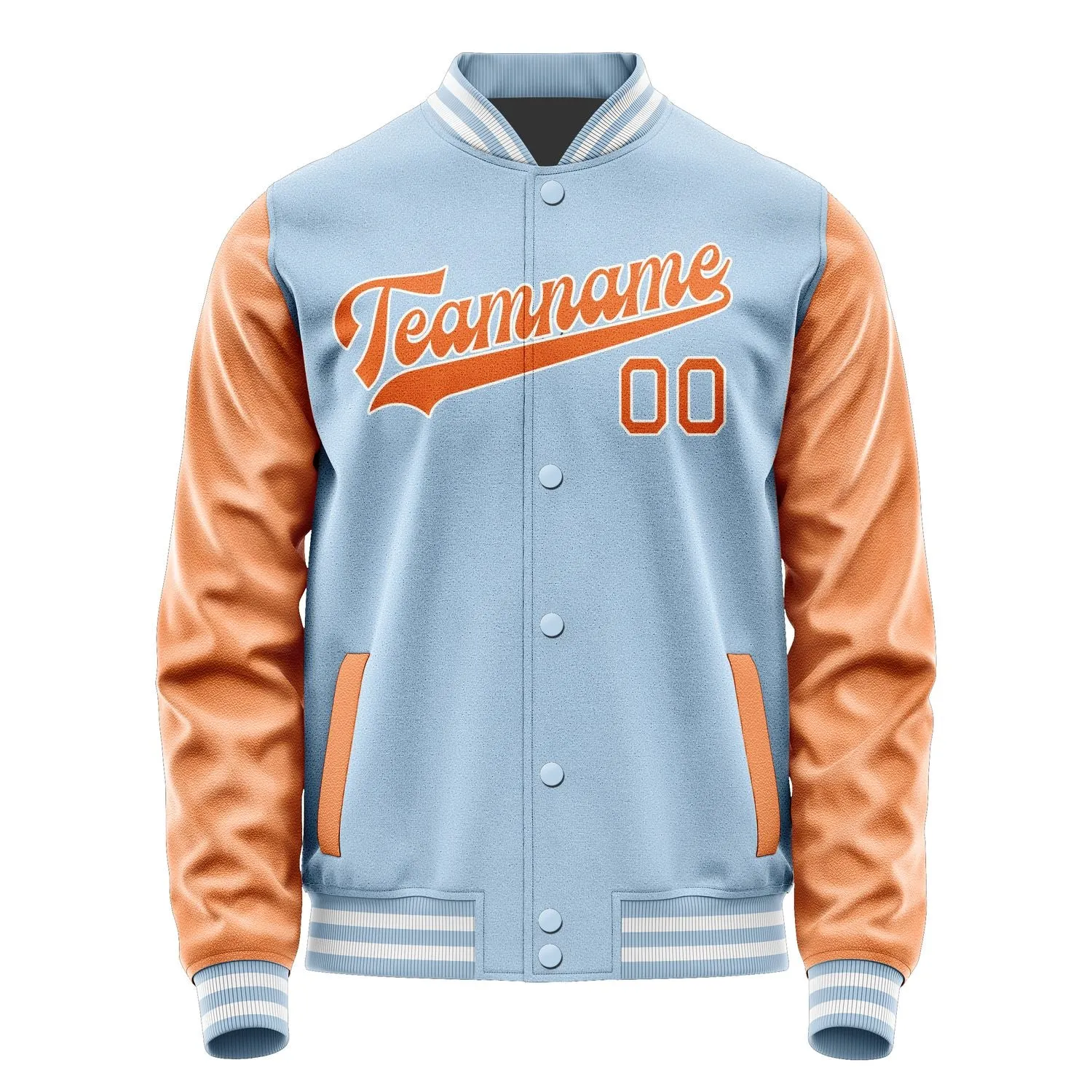 Custom Light Blue Orange Jacket