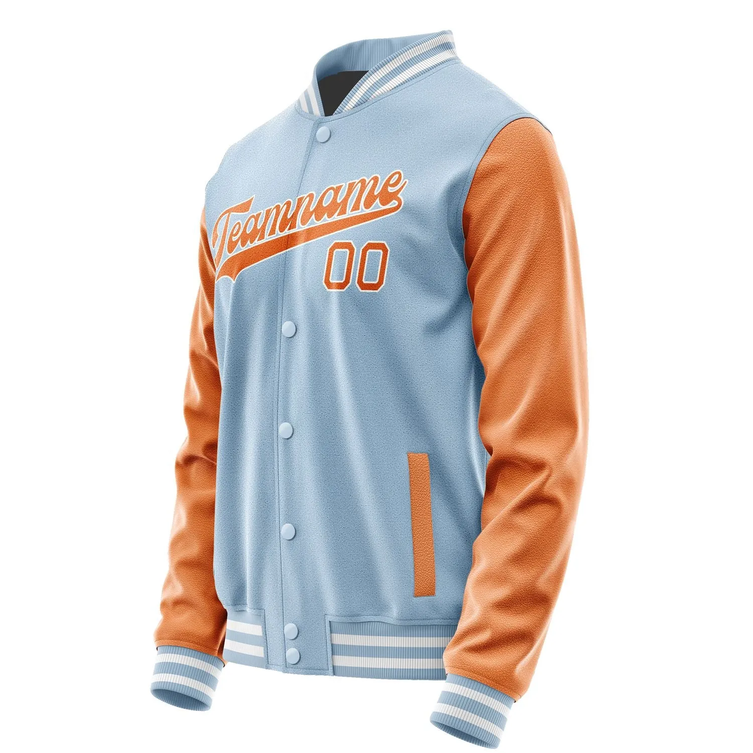 Custom Light Blue Orange Jacket