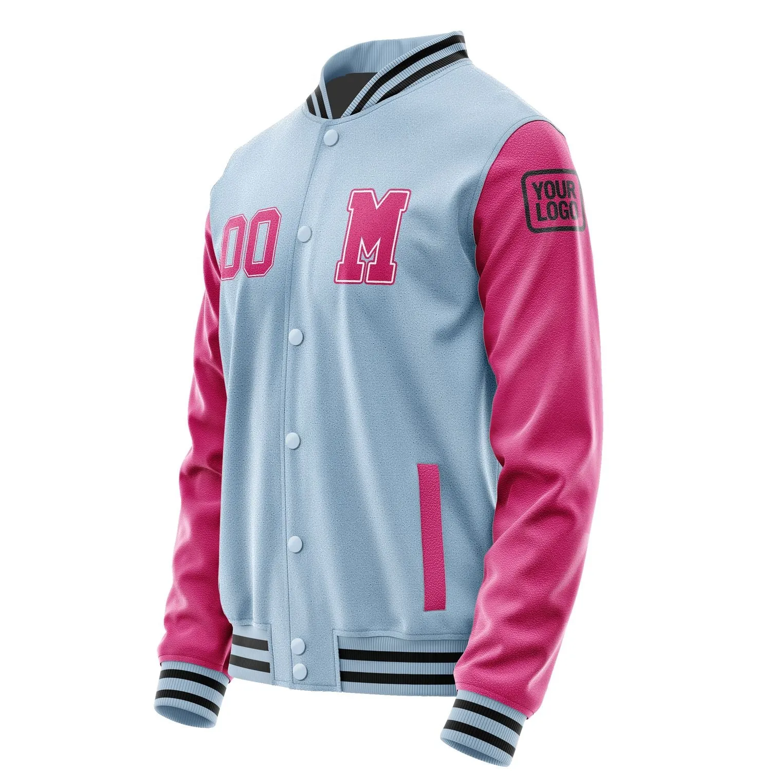 Custom Light Blue Pink Jacket