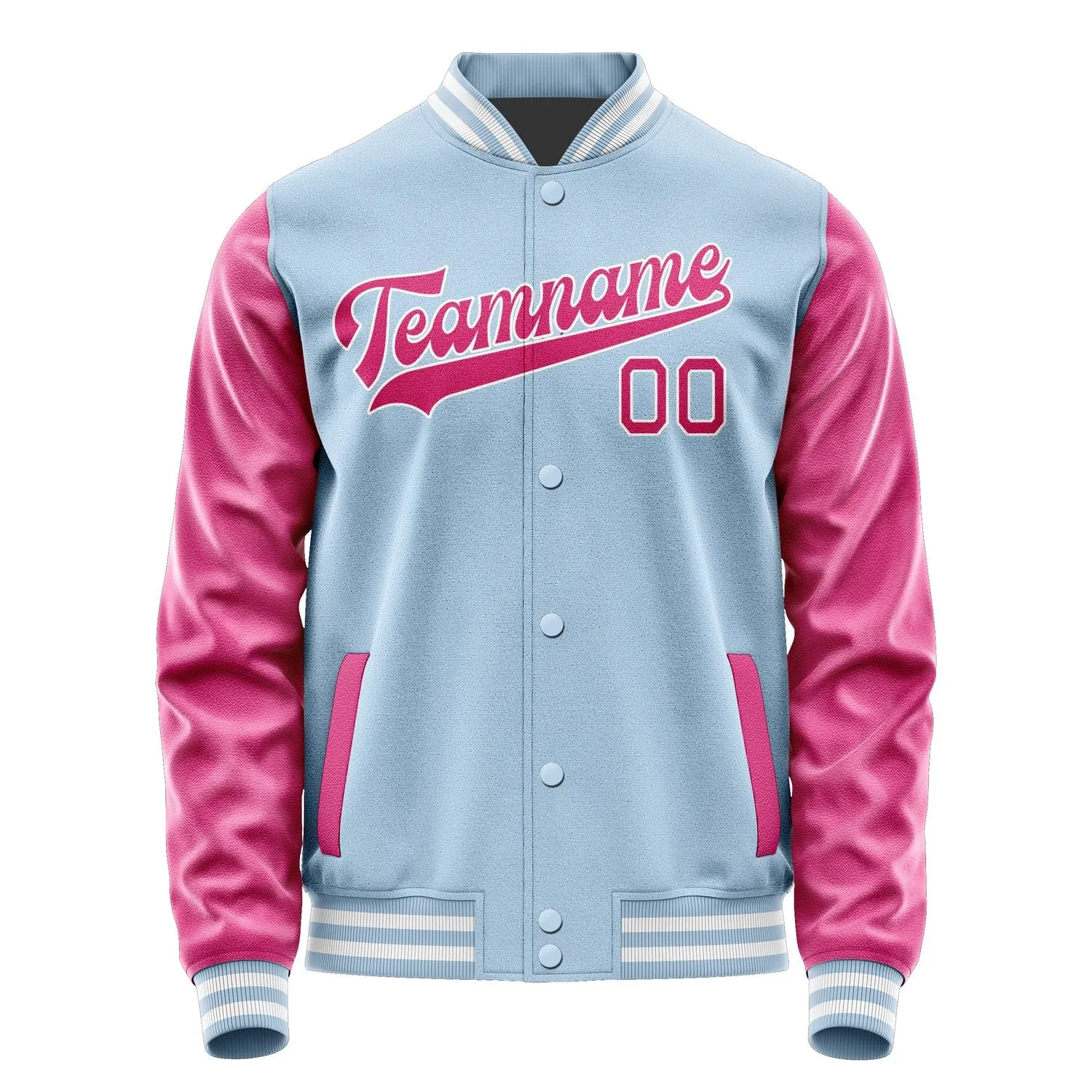 Custom Light Blue Pink Jacket