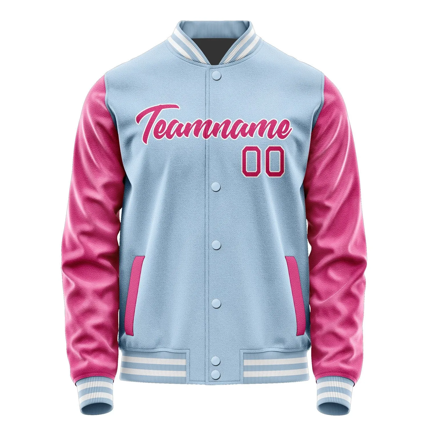 Custom Light Blue Pink Jacket