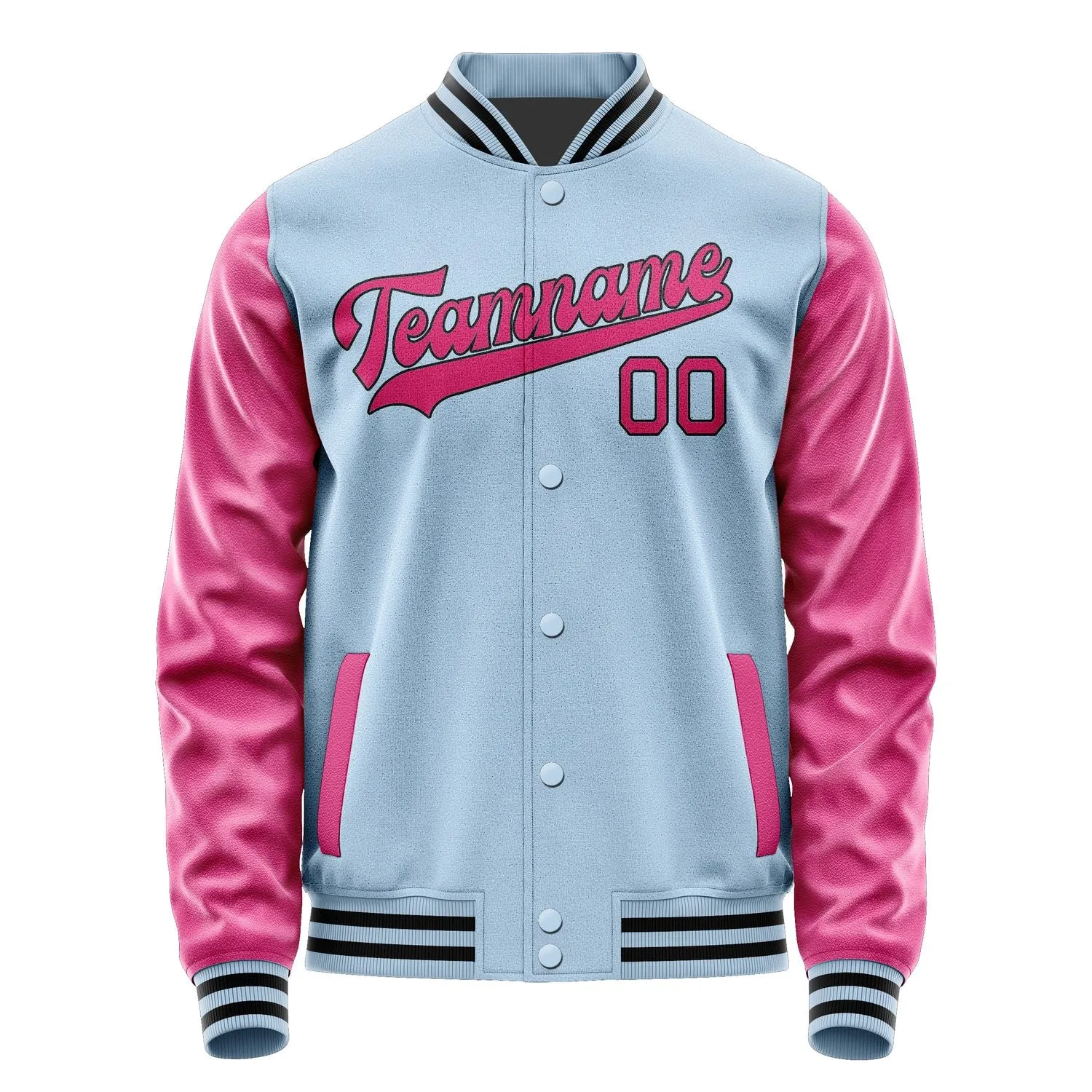 Custom Light Blue Pink Jacket
