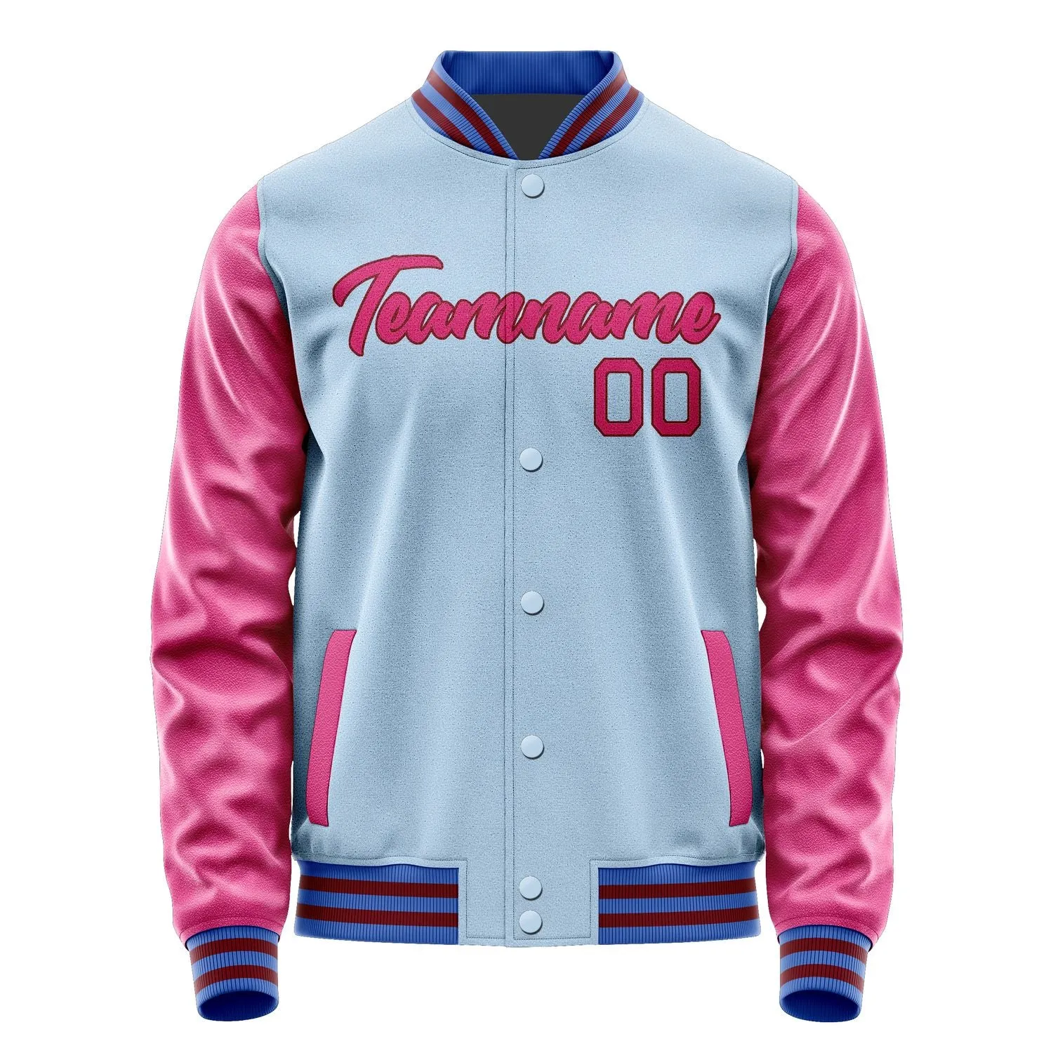 Custom Light Blue Pink Jacket