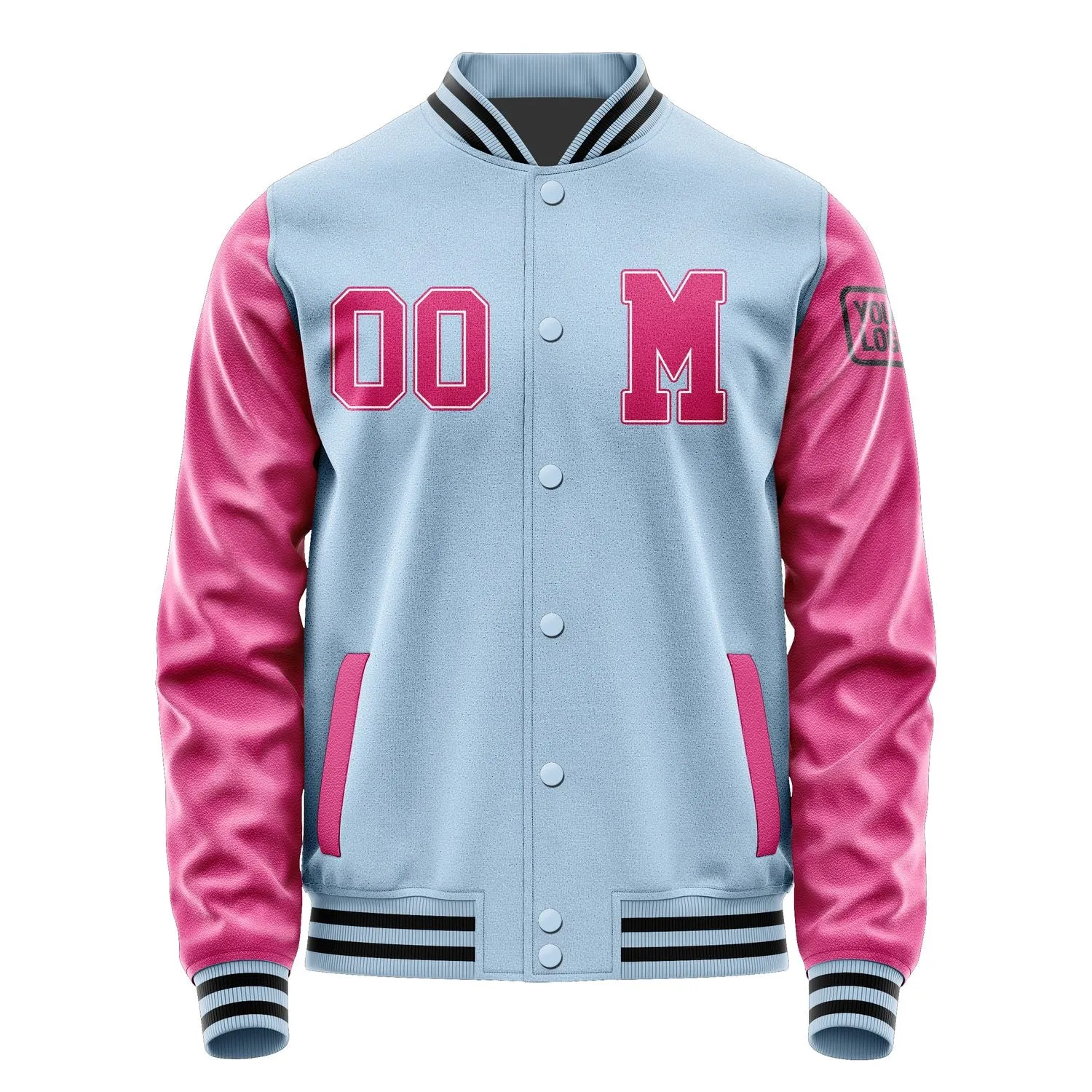 Custom Light Blue Pink Jacket