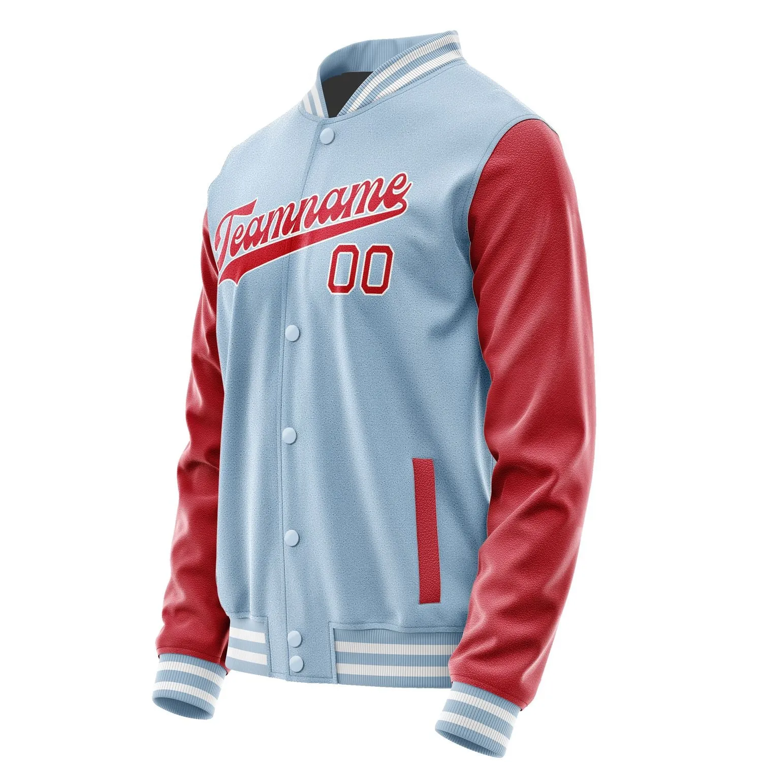 Custom Light Blue Red Jacket
